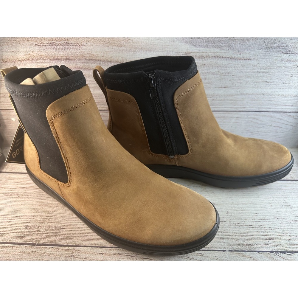 ECCO Women's Tan Brown Soft 7 Tred Gore-Tex Chelsea Ankle Boots Leather Size 11
